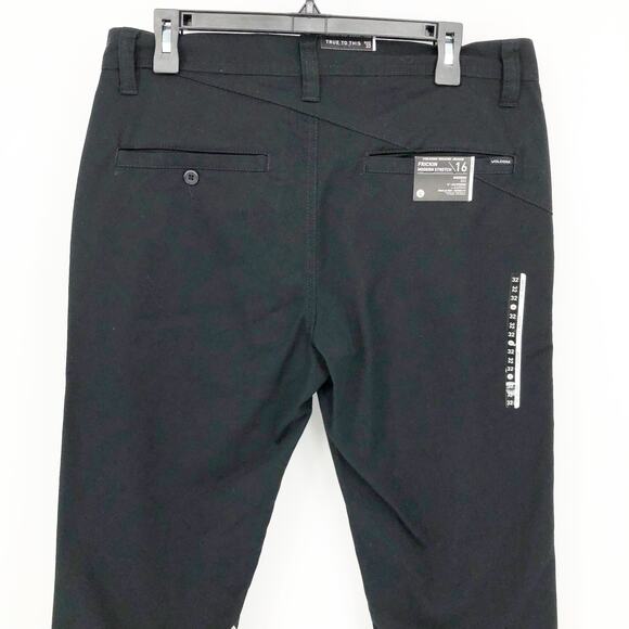 Volcom Mens Frickin Modern Pants 32x32 Black Stretch Slim Fit Chinos NWT - Picture 7 of 11